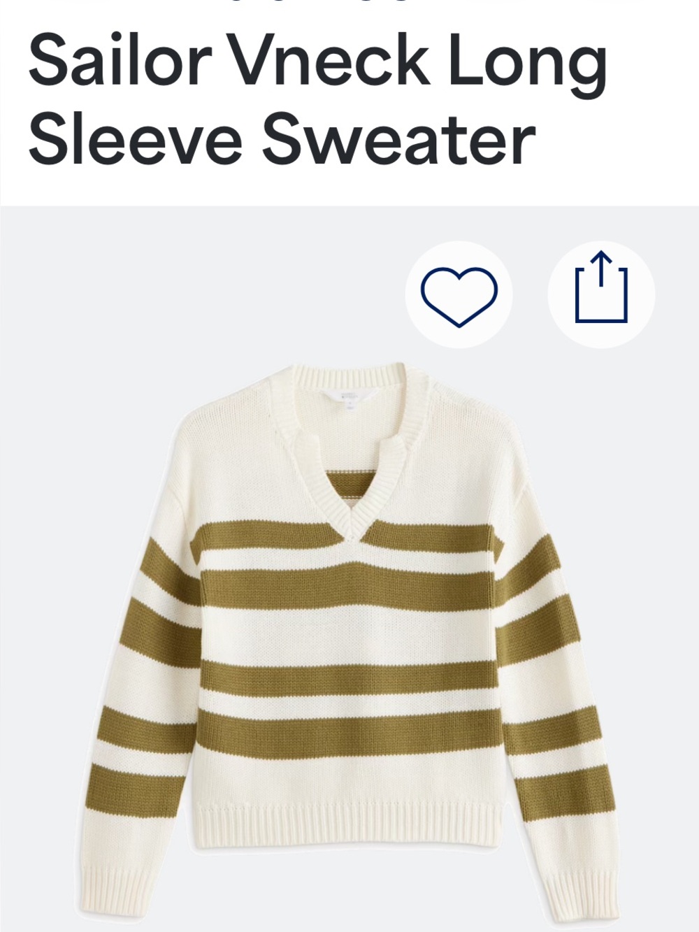 Market and spruce Sailor Striped V‑Neck Sweater petite XL Stitch fix